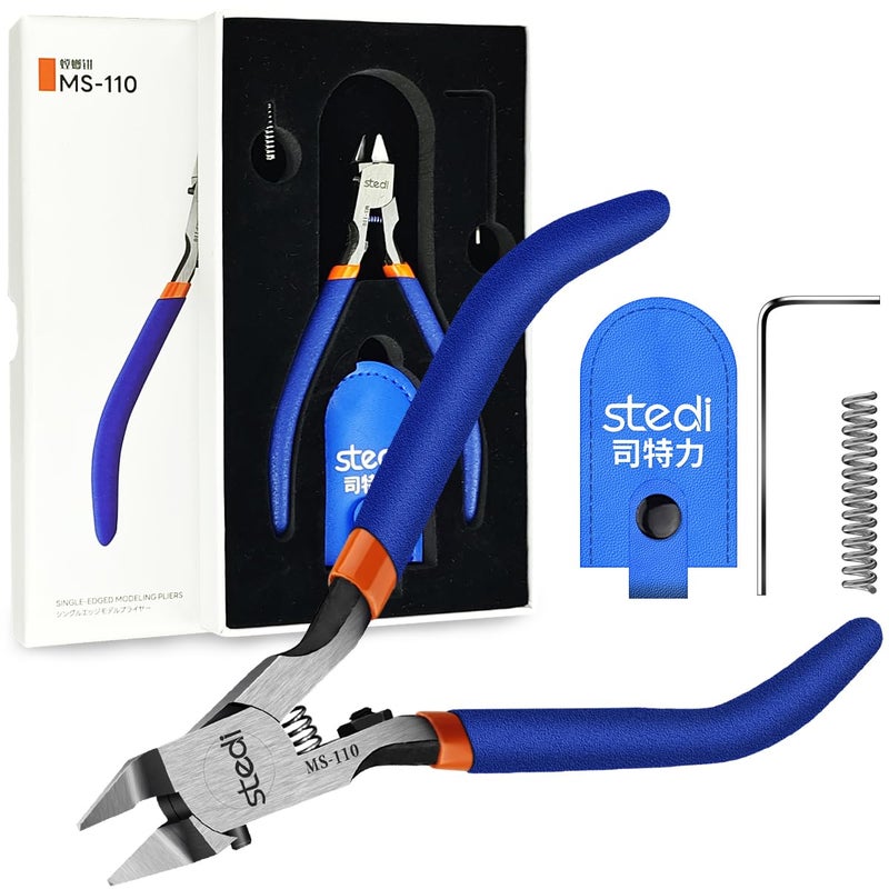ستيدي stedi Model Nipper Sprue Cutter مع شفرة واحدة رفيعة للغاية وكماشة هواية زنبركية صلبة لإصلاح جاندام نموذج بلاستيكي ونموذج مصغر برتقالي - Image 1